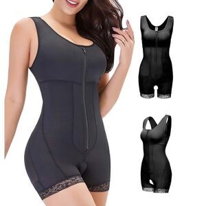 Women's Black Shapewear Bodysuit, Tummy Control. Plus Size.